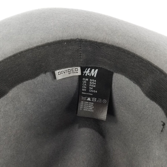 H&M Divided Wool Hat Fedora Wool Gray/Black - Picture 5 of 5